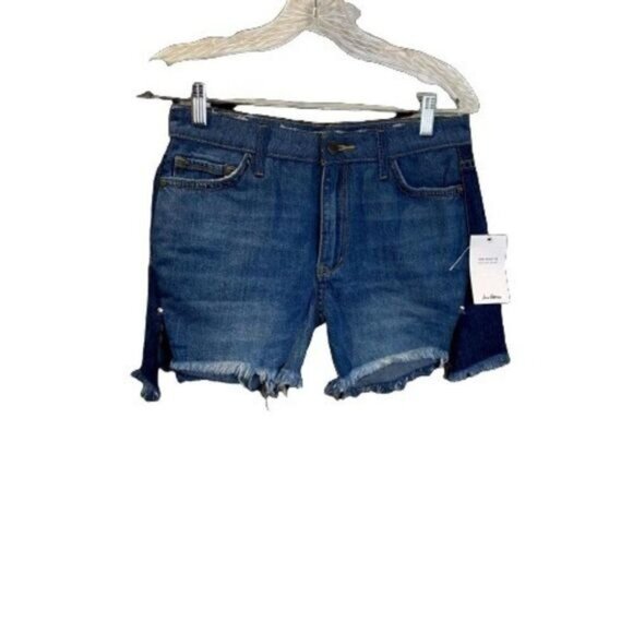 Sam Edelman Denim High Rise Shorts Women's Frayed Raw Hem Casual Jeans Shorts - Picture 4 of 11